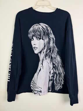 Taylor Swift The Eras Tour Midnights Long Sleeve T-Shirt in Navy Size M